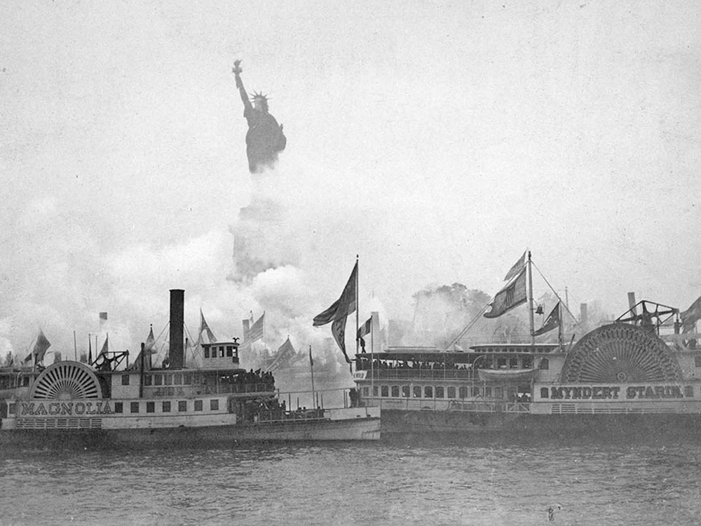 Inauguration de la statue de la libert&eacute; &agrave; New York