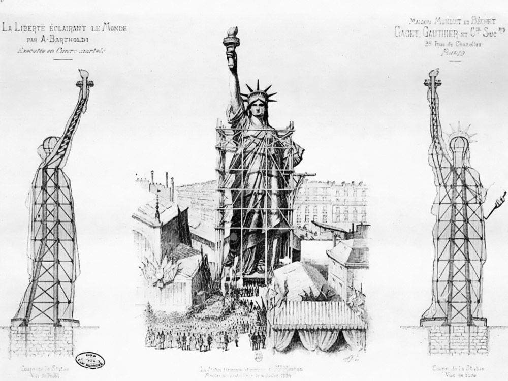 Plans de la construction de la Statue de la Libert&eacute;