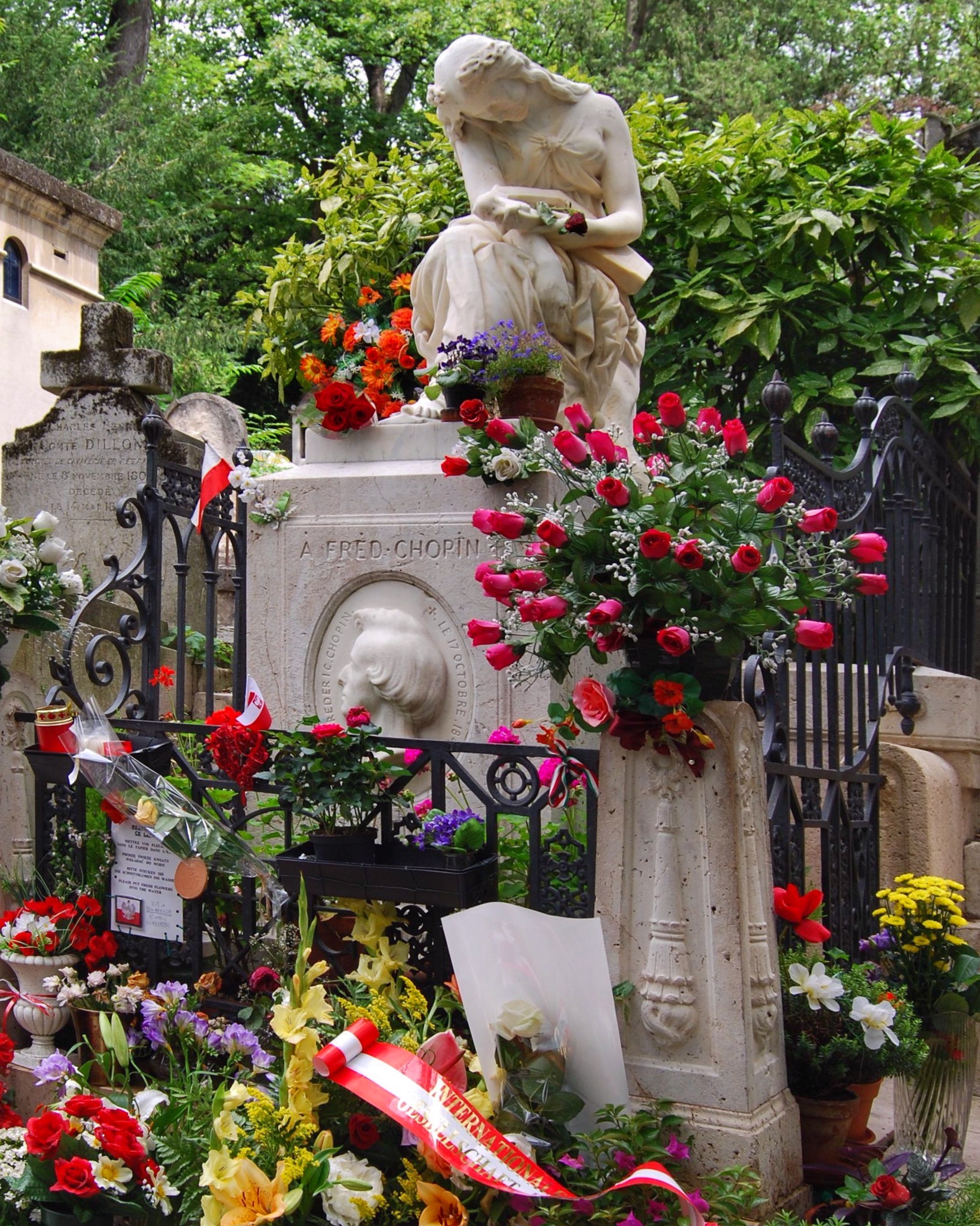 Tombe de frederic chopin au cimetière du père Lachaise